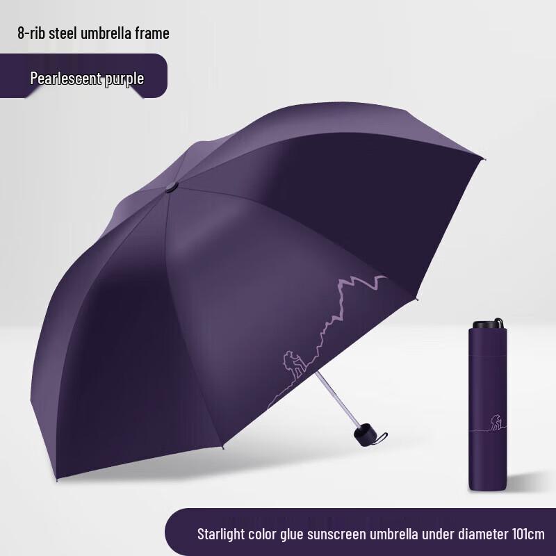Tiangtang Black Vinyl UV Protection Folding Umbrella