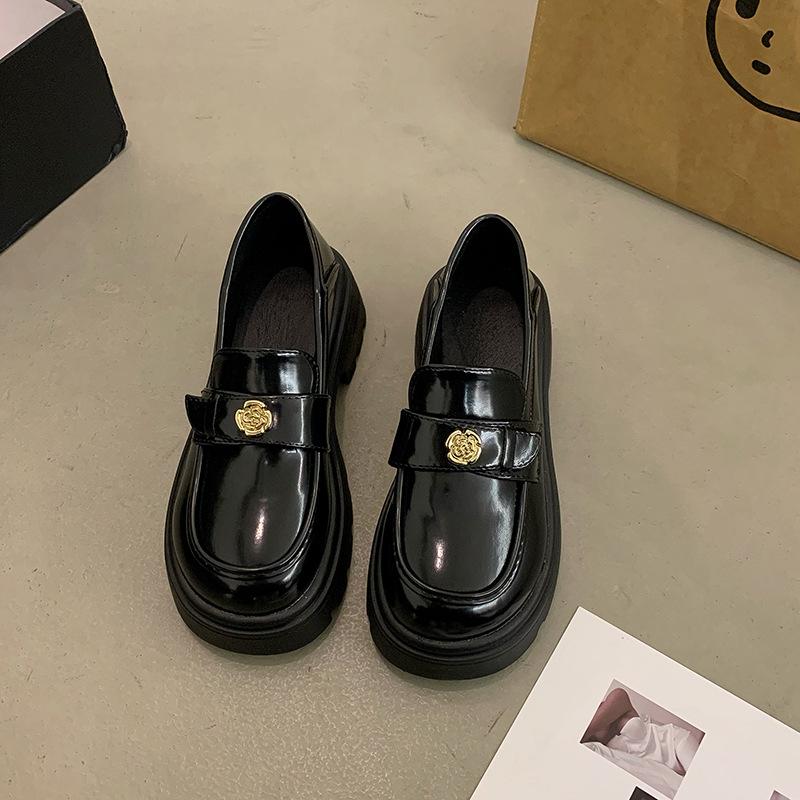 

Camellia brown loafer small leather shoes women s 2025 new spring and autumn platform JK versatile British style Mary Jane 35