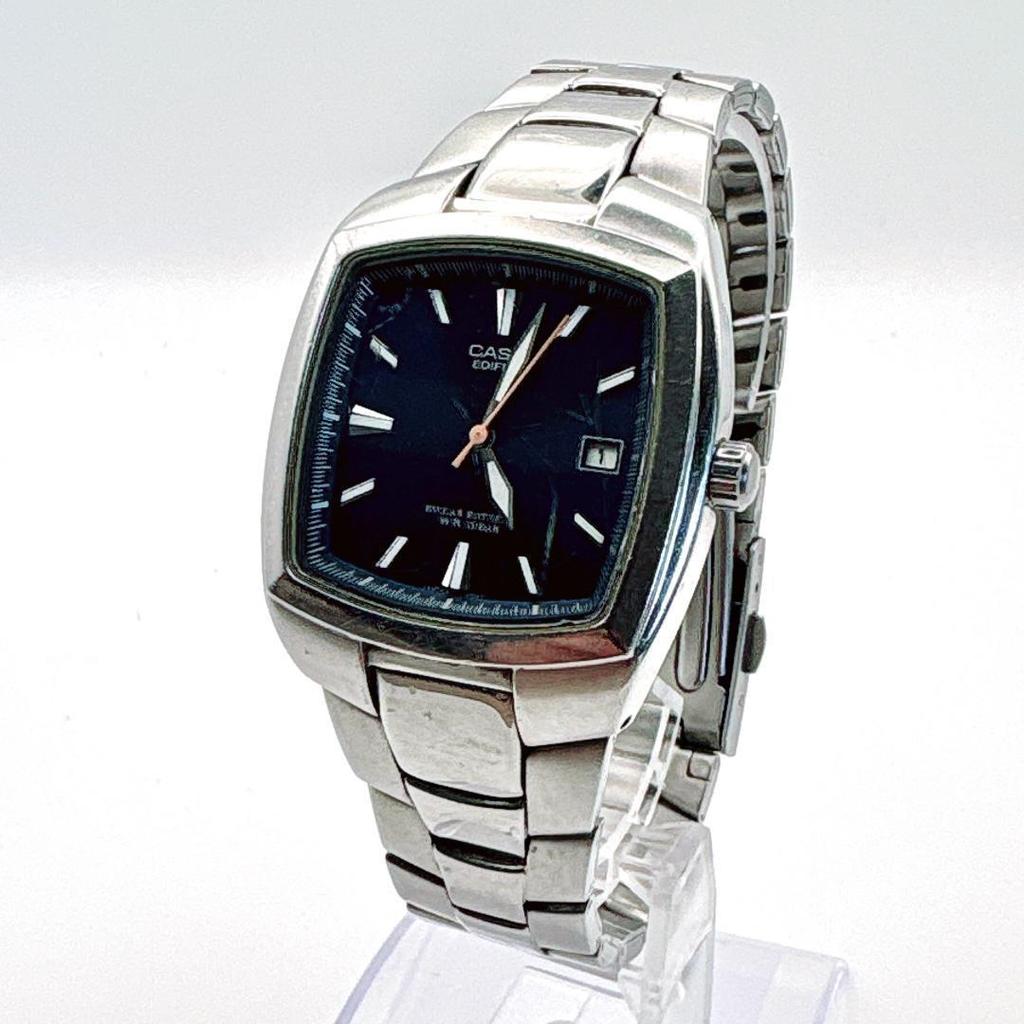 Used New Battery Working Item CASIO EDIFICE Navy Dial Men's Watch