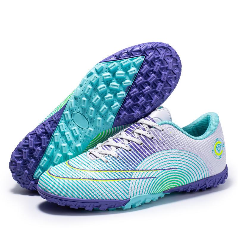 

Новые футбольные бутсы для мальчиков и девочек, детские длинные шипы TF, взрослые зеленые тренировочные бутсы для искусственной травы 34