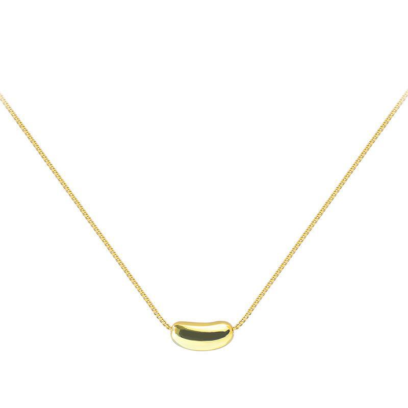 Titanium Steel Acacia Bean Pendant Clavicle Choker - Simple and Elegant Korean Style Necklace.