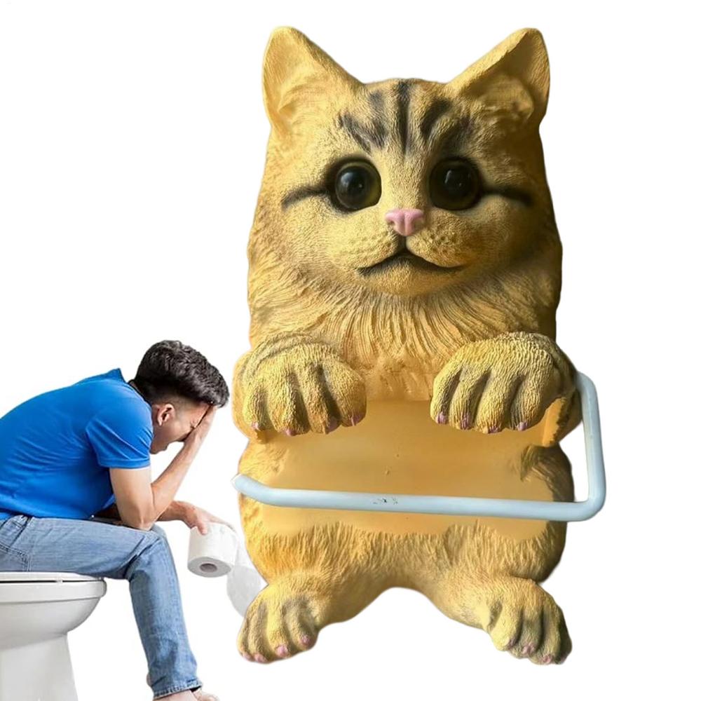 

Подставка для туалетной бумаги Кот Смола Настенное крепление Животное Держатель для туалетной бумаги Настенный Для ванной комнаты Кухонная столешница Офис Квартира Общежитие