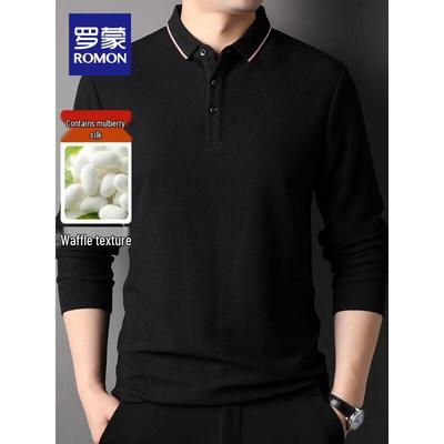 Herren Business Casual Langarm-Polo-T-Shirt