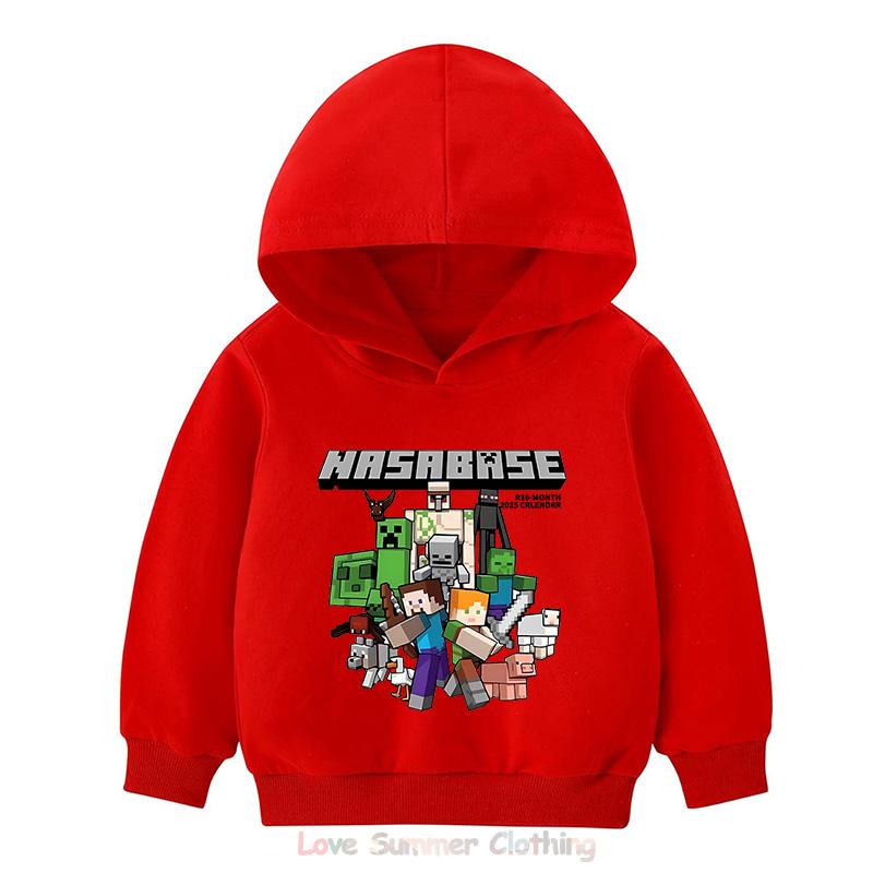 Minecraft Hoodie for Kids HD Print Boyd and Girls Pullover Polyester  Casual Girls Sweatshirt Fall Many Colors Age 4-14