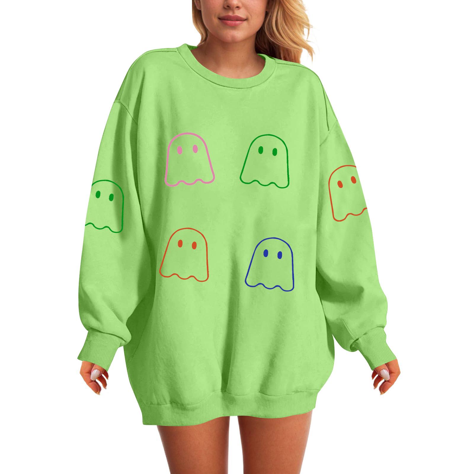 

Женская модная повседневная толстовка с капюшоном и длинными рукавами с принтом XL зелёный