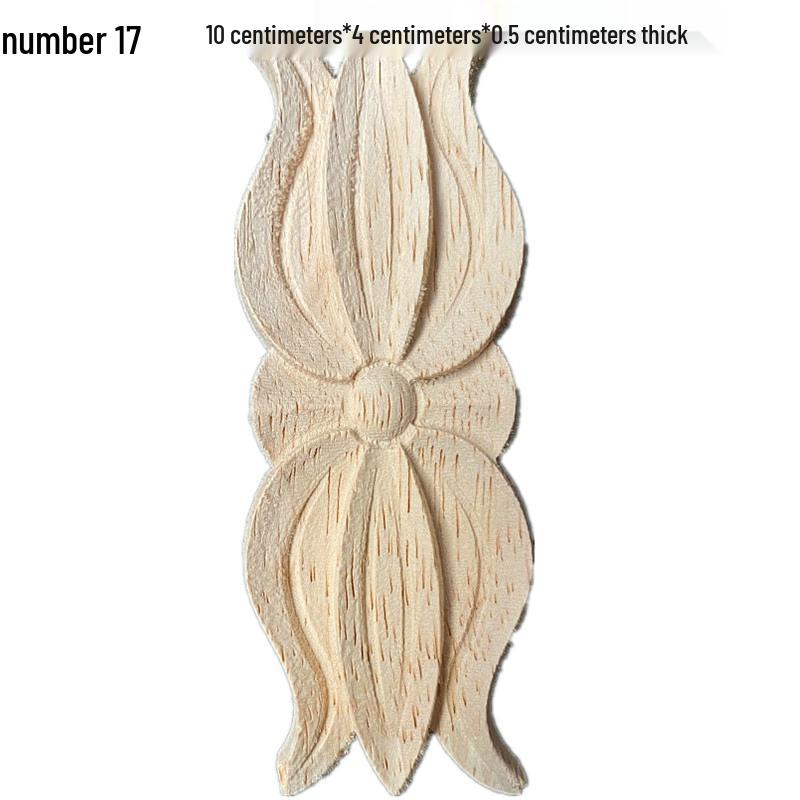 Europäische Massivholz-Schnitzerei-Applikation: Dekorative Blumen Schleife für Wände & Möbel