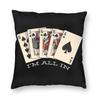 All In Royal Flush Poker Kissenbezug Polyester Leinen Samt Kreativ Reißverschluss Dekorative Kissenhülle Sofakissenbezug