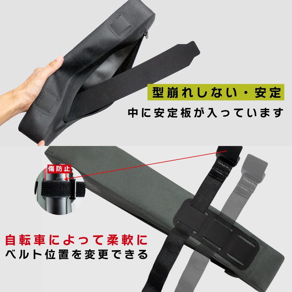 GORIX Frame Bag Bicycle Waterproof Top Tube Bag Cycle Bag Road Bike MTB Cross Bike Triangle Bag 1.5L (GX-FB27) (Gray)