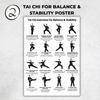 3Pcs Seated Tai Chi Practice Poster for Seniors Balance Stability Training