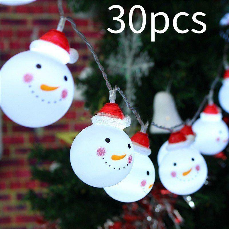 Led String Light Christmas Snowman Lamp Party Decoration Pendant Children Room