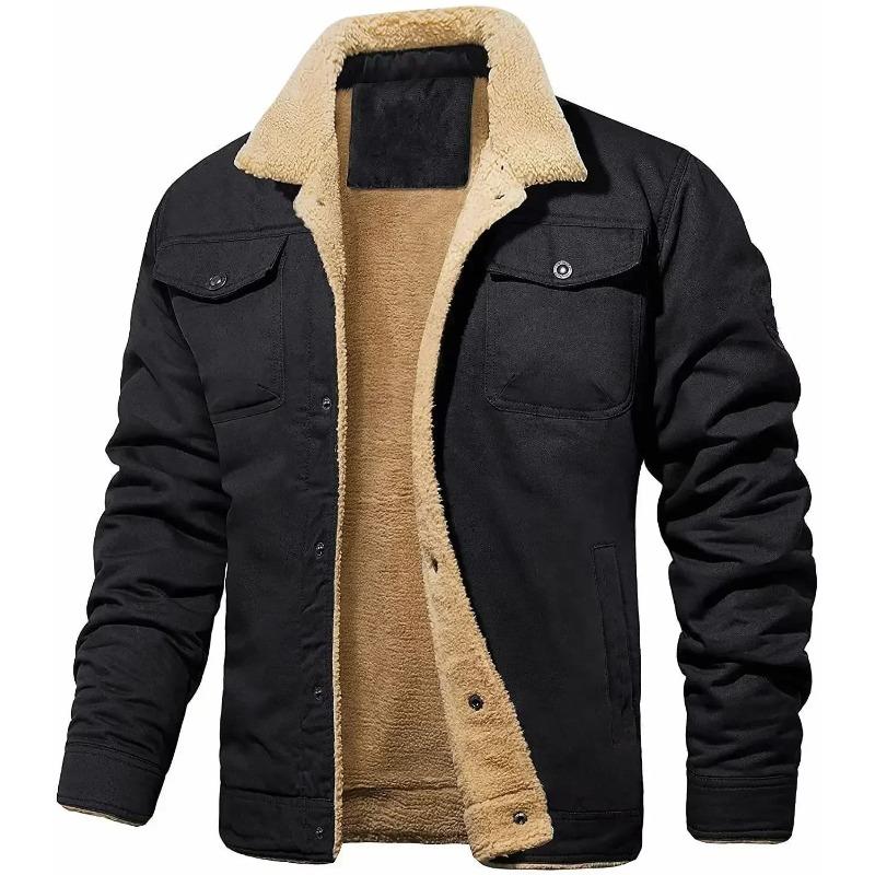 2025 Men's Thick Warm Plush Fleece Jacket Coats Autumn Winter Casual Thicker Jackets Outwear for Men Oversized Warm Clothes Male