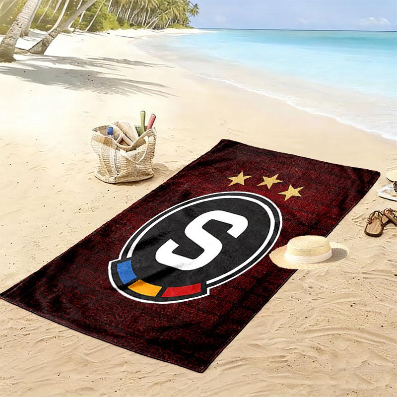 AC Sparta Praha Potisk Plážová osuška, Velká měkká rychleschnoucí osuška na pláž, kempování, plavání 80cmx160cm(31x63inch) white