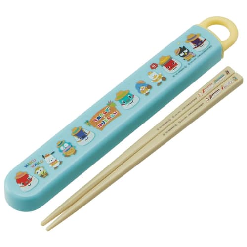 Skater Chopsticks and Chopstick Case Set for Kids, Lunch Box, 16.5cm, Made in Japan, Dishwasher Safe, Sliding Design, Toretans and Hapidanbu, Boys (AB