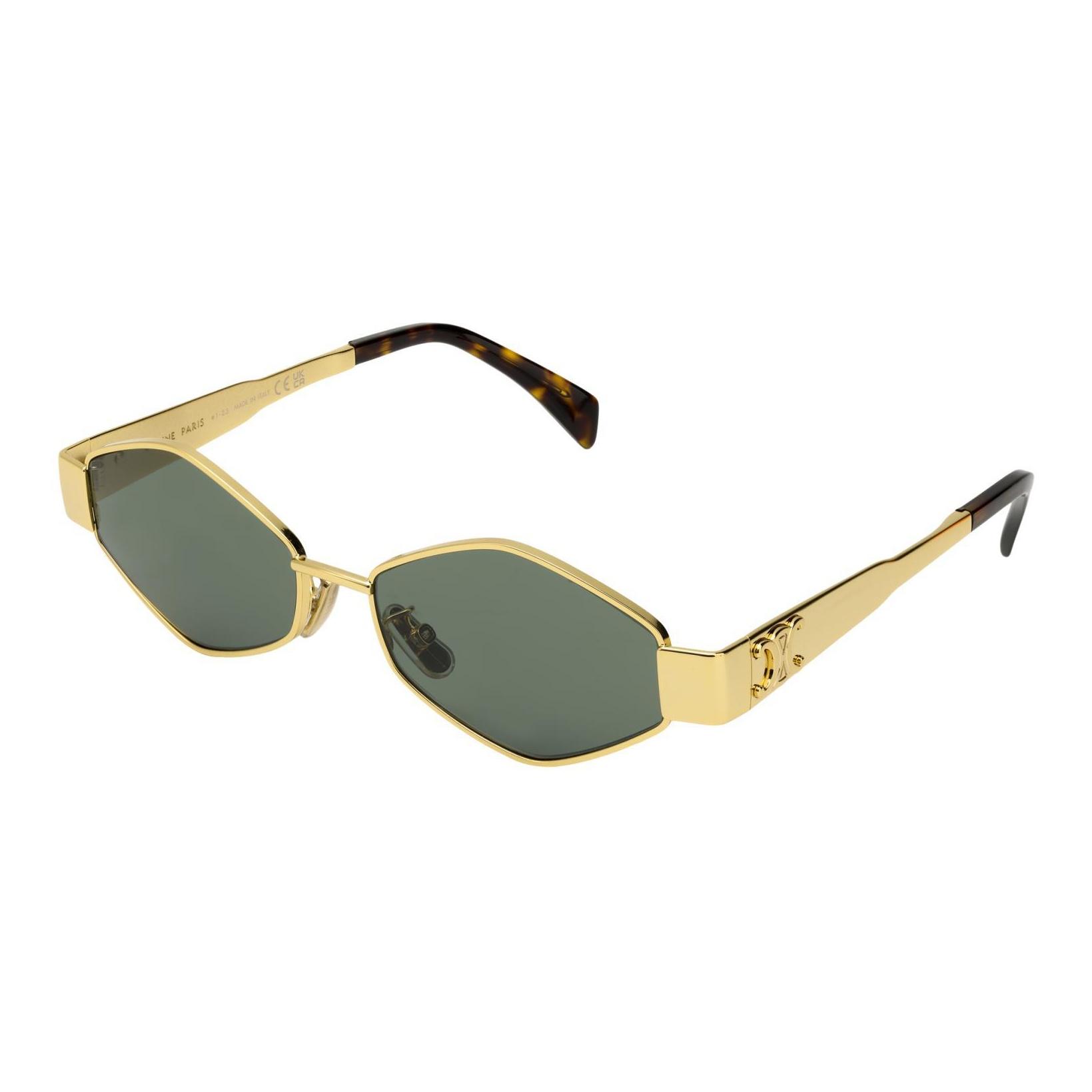 

Celine Geometric Design Metal Irregular Shape Sunglasses Women sunglasses Gold CL40254U-30N Eyeglass Case Shopping Bag