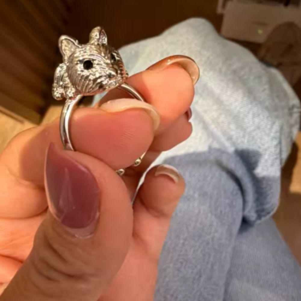 Retro Hond Ringen Verstelbare Dier Vingerring Mode Huisdier Ringen Valentijnsdag