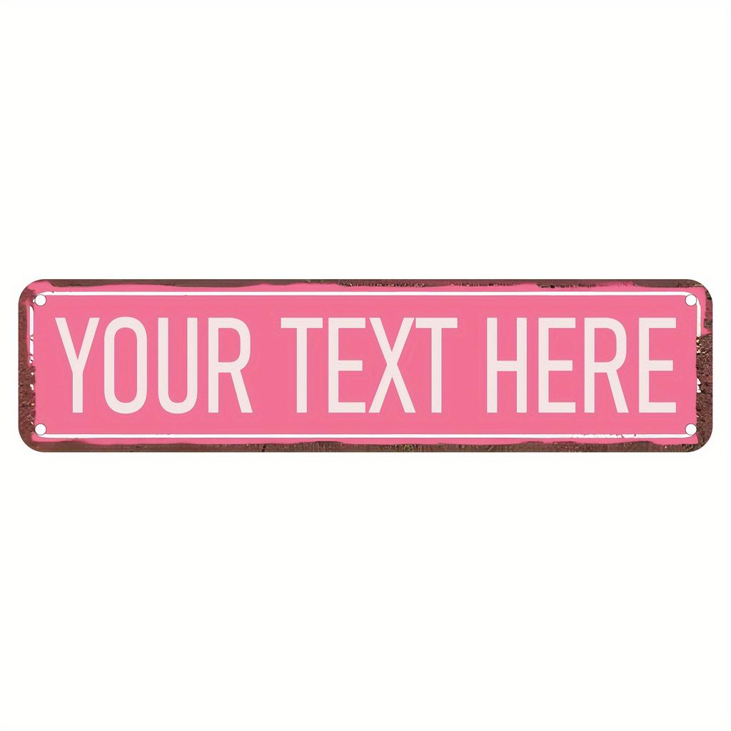 Personalized Custom Street Sign 4x16 Inch Custom Text Metal Plaque Indoor Outdoor Home Wall Art Decor