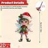 2D Acrylic Flat Christmas Lights Elf Christmas Acrylic Pendant, Christmas Party Decoration Set,suitable for Tree Placement,mini Holiday Hut Decoration