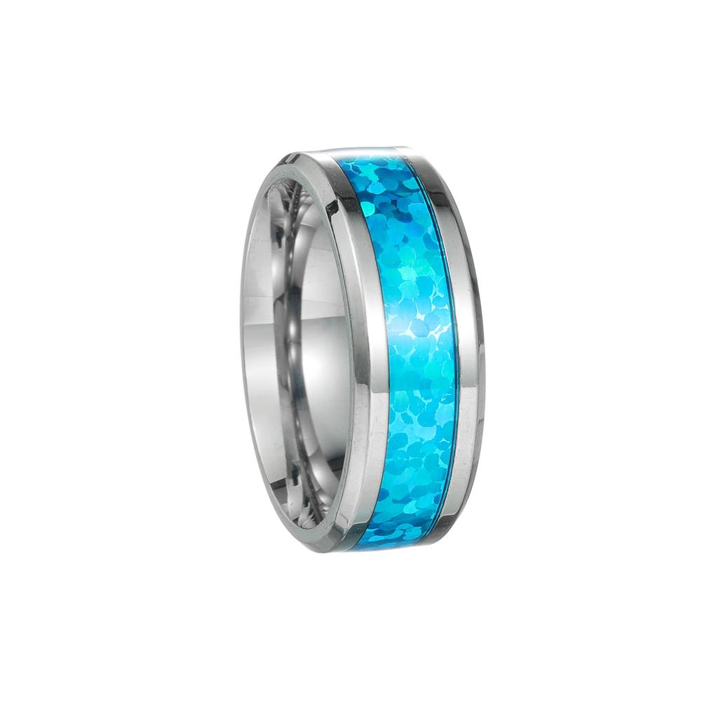 4/6/8mm Luxurious Vintage Mens Blue Imitation Opal Stone Statement Ring - Promise Love Engagement Jewelry for Him