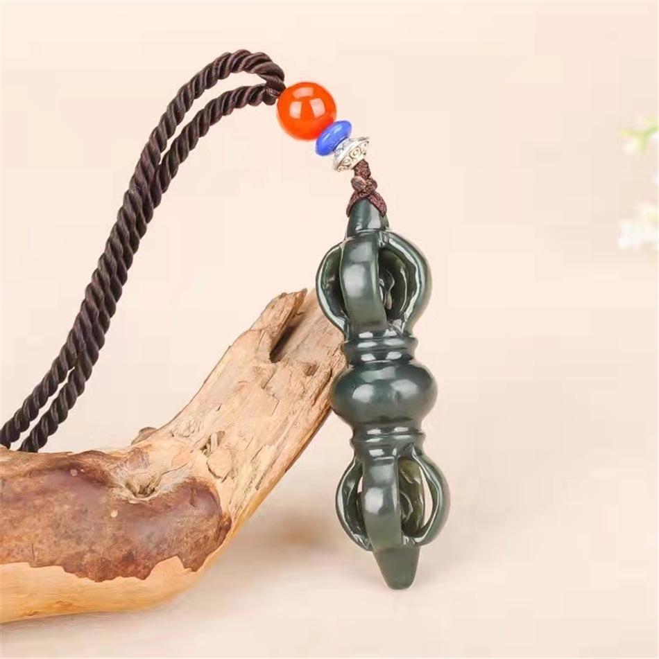 Jade Hetian Qingyu Vajra Pestle Pendant