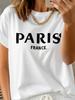 Fashionable Letter Cartoon Print Women'S Round Neck T-Shirt Simple Design Comfortable  Suitable for Daily Leisure And Versatile