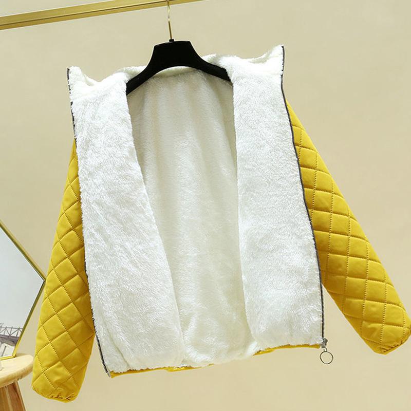 Lightweight Down Down Padded Coat Women's Fall Winter Padded Jacket Loose Short Hooded Stand Collar Coat