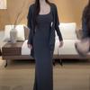 Fashion suit women's early new temperament shows figure, sexy feminine dress + shawl two-piece trendy