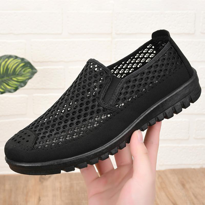 2014 Summer Loafers Male Tennis Shoes Breathable Mesh Surface Middle-aged Daddy Soft Bottom Anti-slip Elderly Leisure Men Shoes