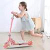 Tenboom Kick Scooter with LED Tires and and Easy To Adjustable Perfect Gift for Boys and New and School Entrance Cherry Blossom Color Kids' Stand,