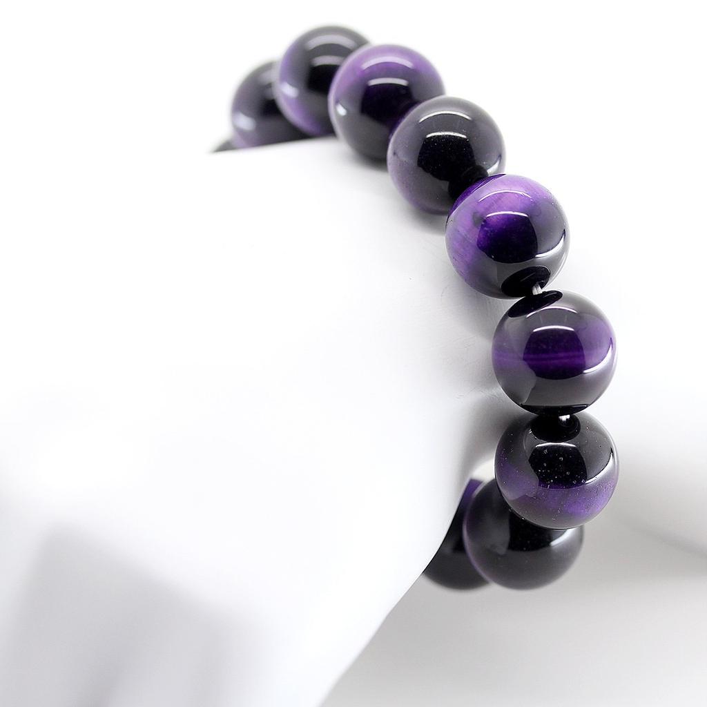 Ishiki Purple Tiger 16mm Power Stone Prayer Bead Bracelet