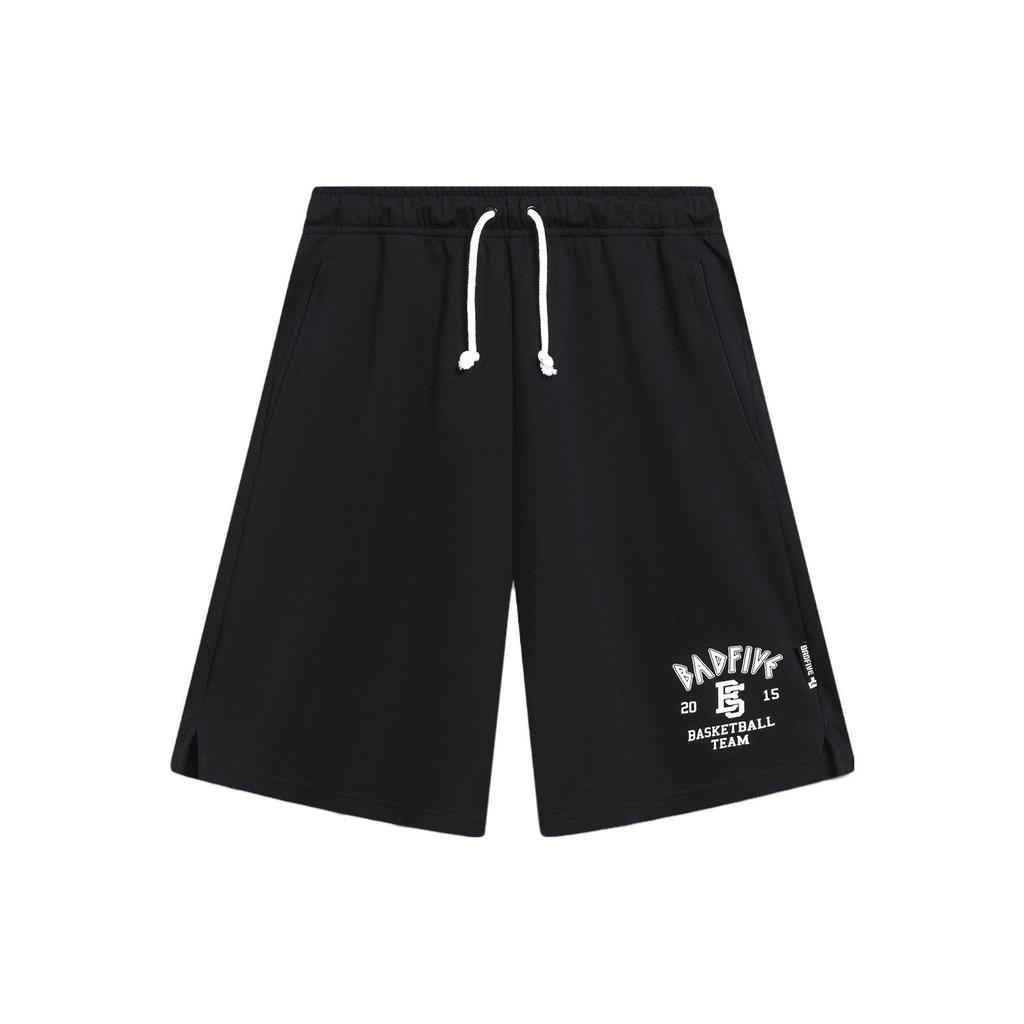 Li Ning Badfive Quick-Dry Cool Breathable Printed Letter Knitted Casual Shorts Men Shorts Black AKSU681-1