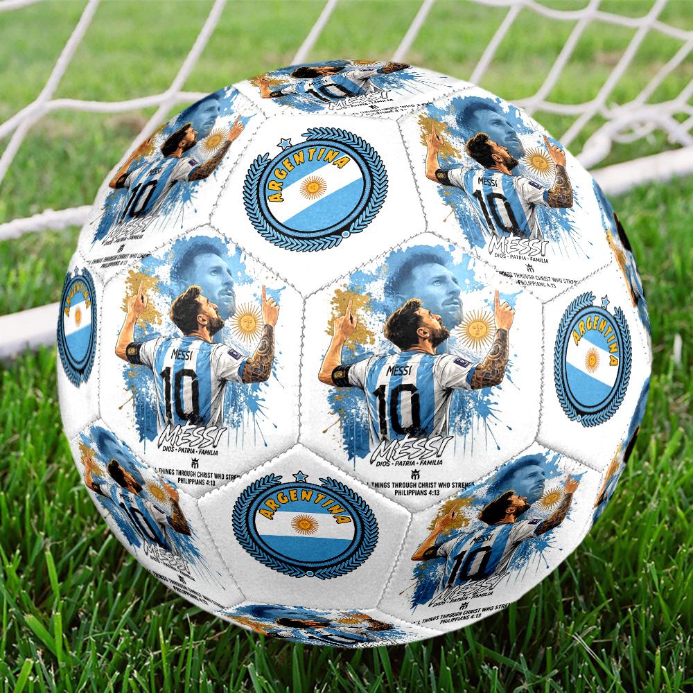 Messi 10 Number Argentina World Cup Champions Size 5 Football Machinestitched Indooroutdoor Training And Matches Surprise Collection Gift