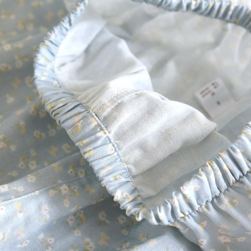 Women's Floral Print Pure Cotton Gauze Pajama Set - Spring/Summer Long Sleeve & Pants