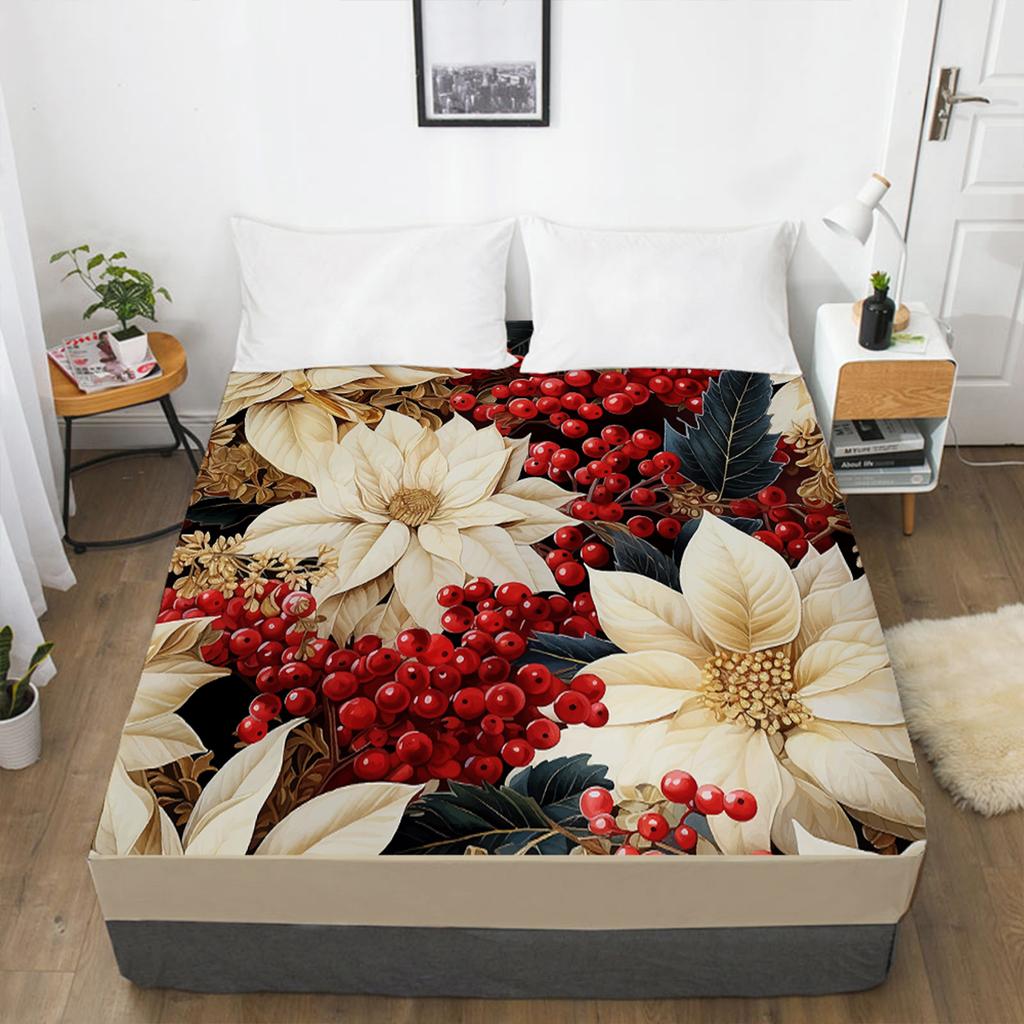 3D Printed Flowers Pattern Bed Sheet Bed Sheet Printing Mattress Cover Bed Sheet Home Textile Bedding Single Piece