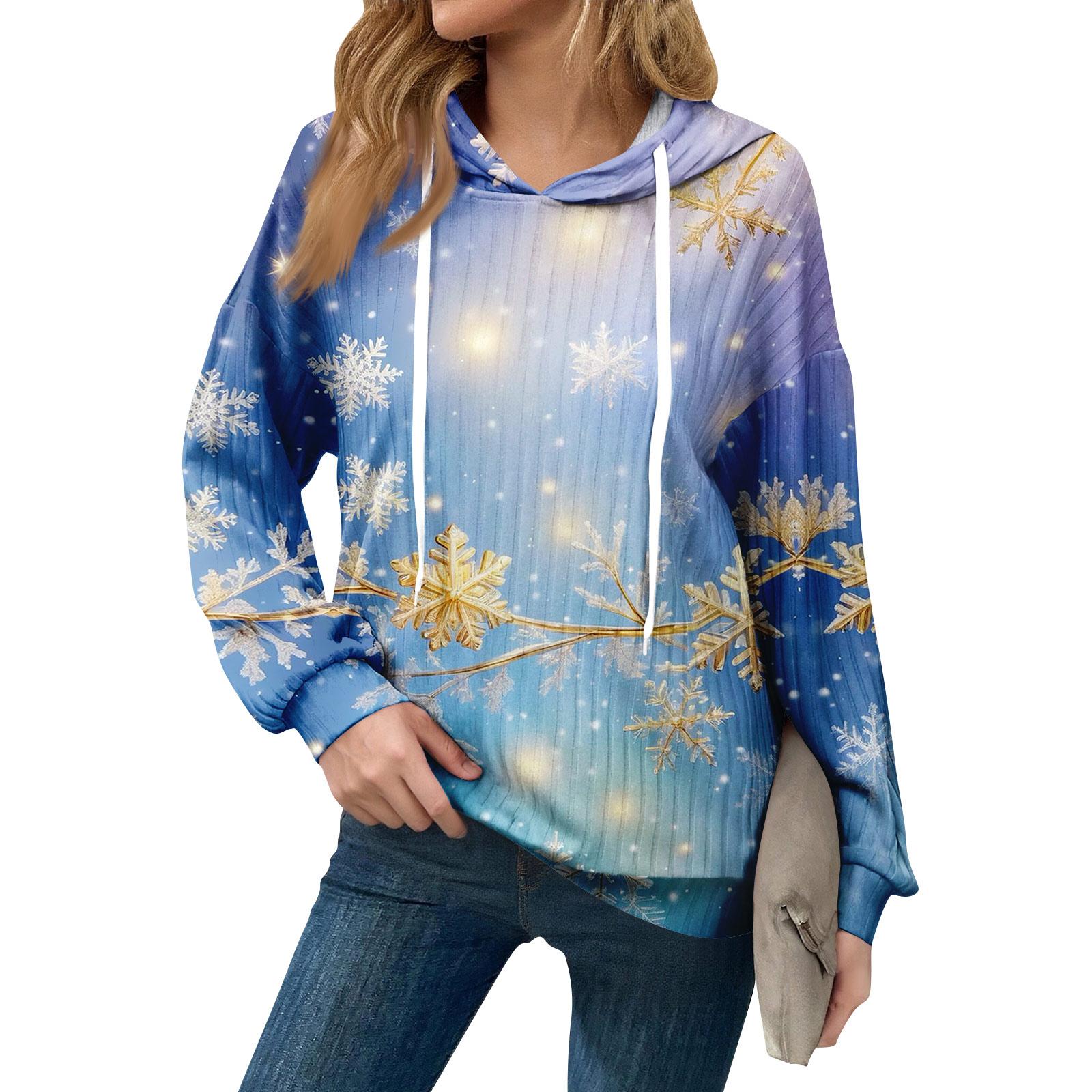 

Толстовки для женщин оверсайз зимние милые свитшоты пуловер трендовая осенняя одежда L синий