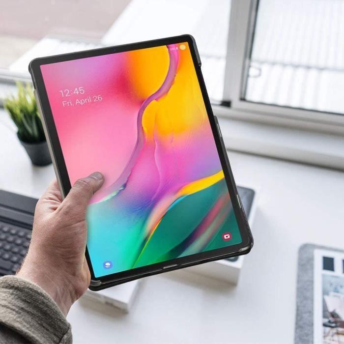 Tablet Case -E.F.CONNECTION - for Samsung TAB A 2019 T510 - Microfiber - Black - Protection 2 Viewing Angles