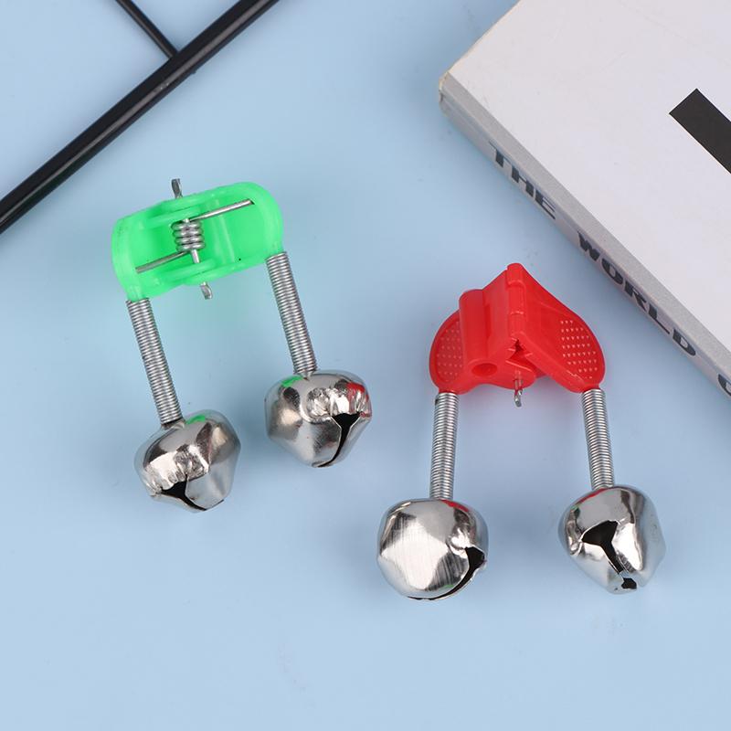 10Pcs Fishing Rod Tip Clips Plastic Fishing Bells Clips Night Fishing Fish Bite Bait Alarm Indicator Light With Dual Alert Bells