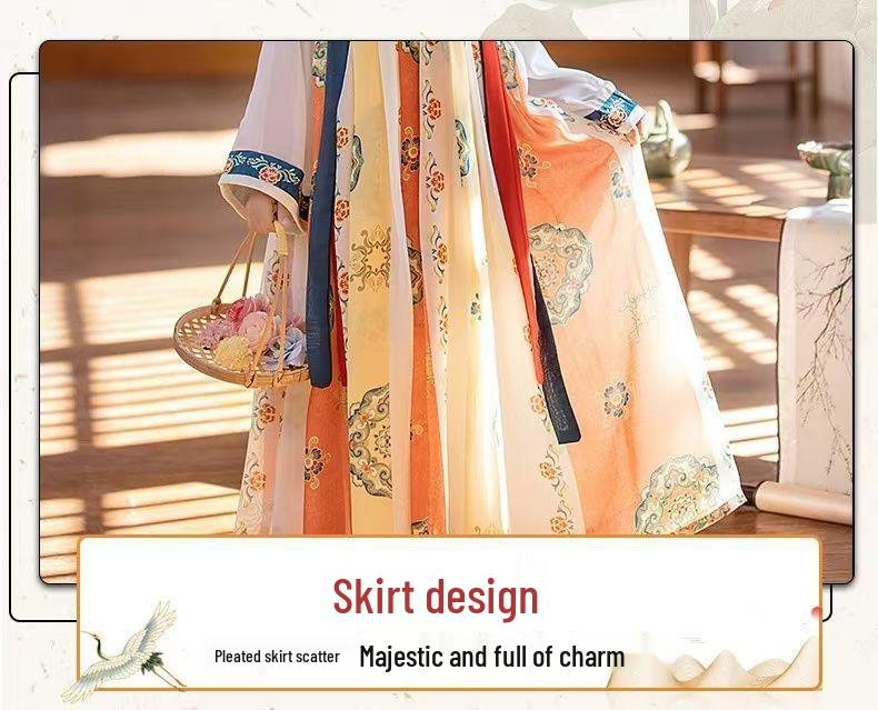 Robe Hanfu Fille Printemps/Été 2026: Robe de fée brodée style Dynastie Tang de Dunhuang pour enfants moyens/grands