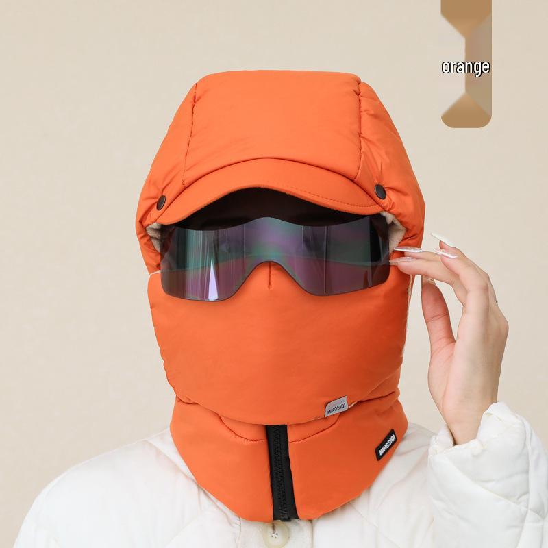 Windproof Velvet-Enhanced Ski Hat & Face Protector