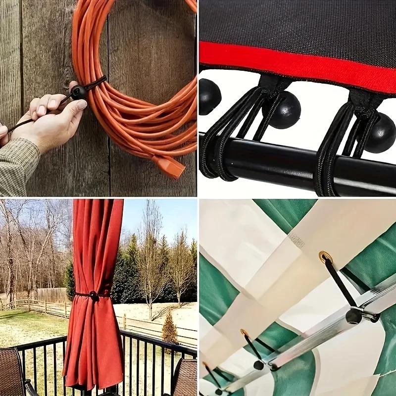 10PCS Elastic Tent Fixed Rope Elastic Band Canvas Awning Fixed Rope Survival Outdoor Camping Accessories