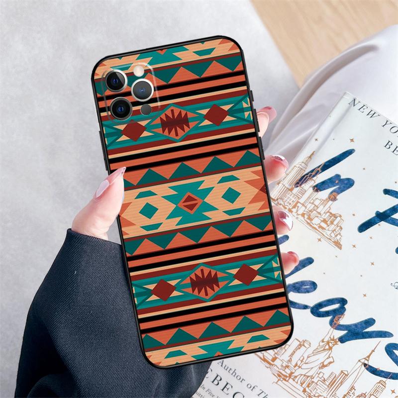 Navajo Print Pattern Phone Case For iPhone 15 16 Pro Max 11 12 13 Mini 14 Pro Max XR 15 16 Plus 16e Cover Coque