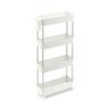 Kitchen 4 15cm X 40cm X Slim Rack with Storage Cart, Tiers, White, (W) (D) 86.5cm (H), Approx. 1.2kg Weight, Casters, Stylish, Space-Saving