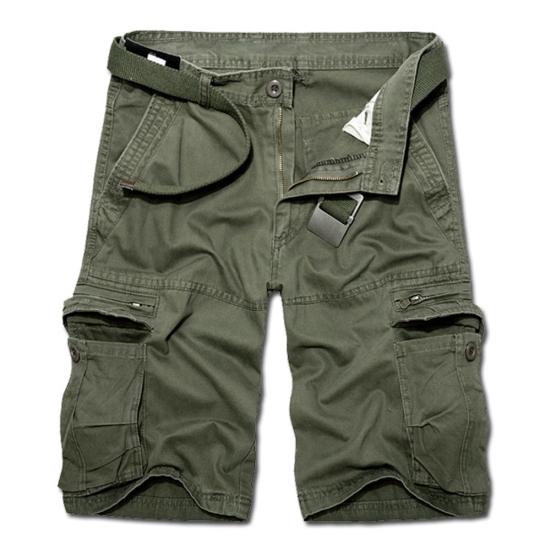 

Men Casual Solid Color Breathable Multi Pockets Short Cargo Pants Beach Shorts 36 армия зеленый