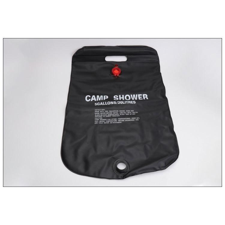 Bolsa de ducha para acampar al aire libre, bolsa de agua caliente solar de 20 l, bolsa portátil para almacenar agua de refrigeración y ducha