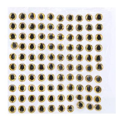 100PCS Fishing Lure Eyes DropShaped Fake Fish Eyes for Making Fishing Bait Gold 6MM