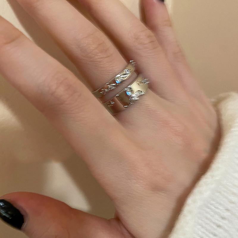 Ring Copper Stylish For Women With Sparkling Zirconia Ideal For Ins Trendy Couples