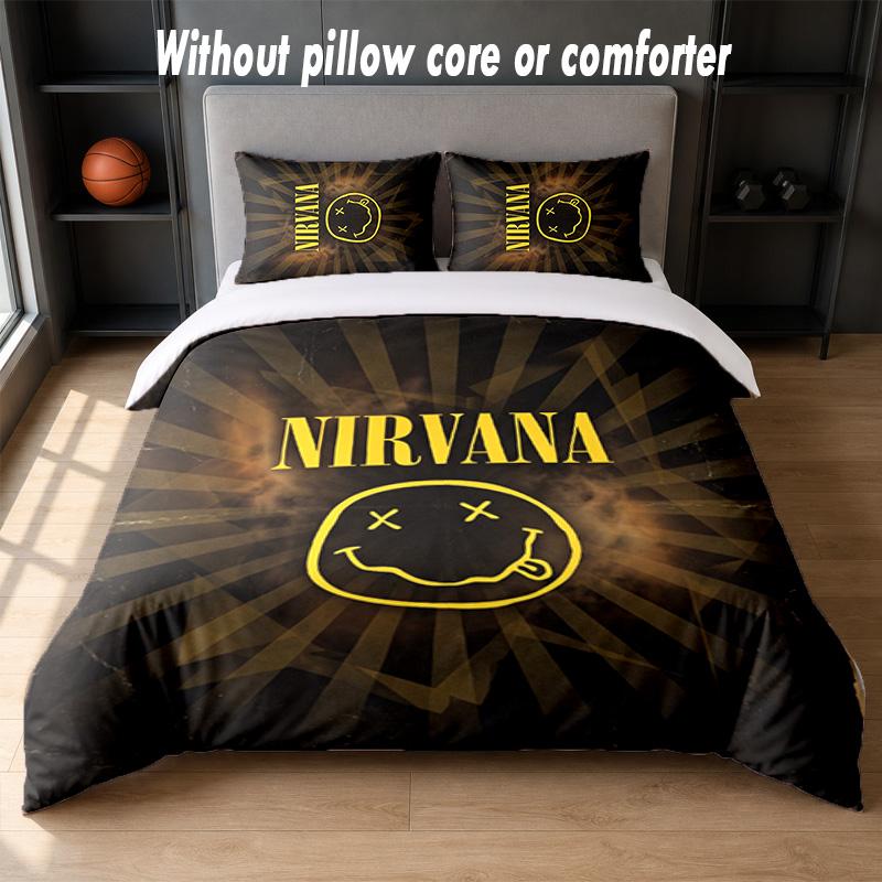 Nirvana Design Bed Bedding Set 1 Duvet Cover + 2 Pillowcases Soft Breathable Household Bed Linens