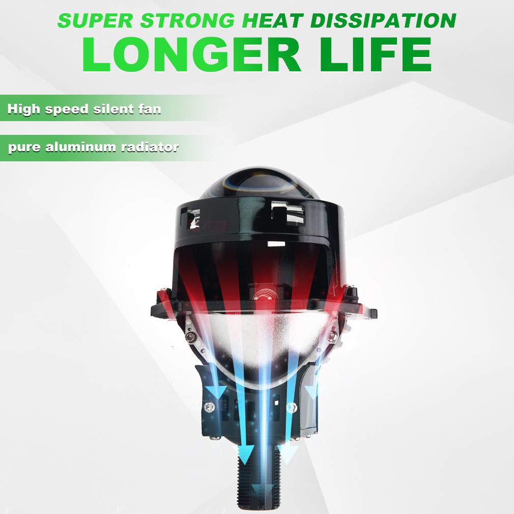 2 st 3,0 tums Bi LED-projektorlins Haloljus H4 H7 9005 HB3 9006 HB4 Bilstrålkastare Hella 3R Änglaögon Hög-Lågstråle LED Autolampssatser