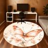 1PC Butterfly Flowers Office Round Area Rug, Under Office Chairs Bedroom Living Room Home Decor, Carpet for Office -1110094
