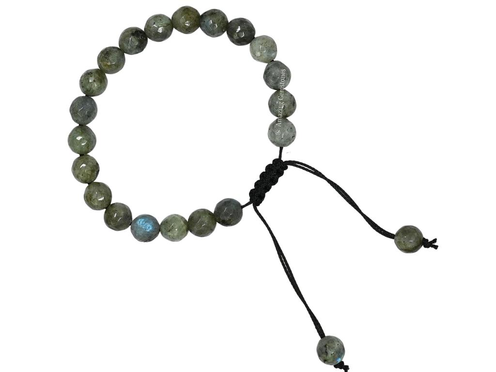 Crystal Heaven Labradorite Bracelet For Women Men With Healing Green Crystal And Reiki Stone - Beautiful Gemstone Faceted Beaded Bracelet For Bal