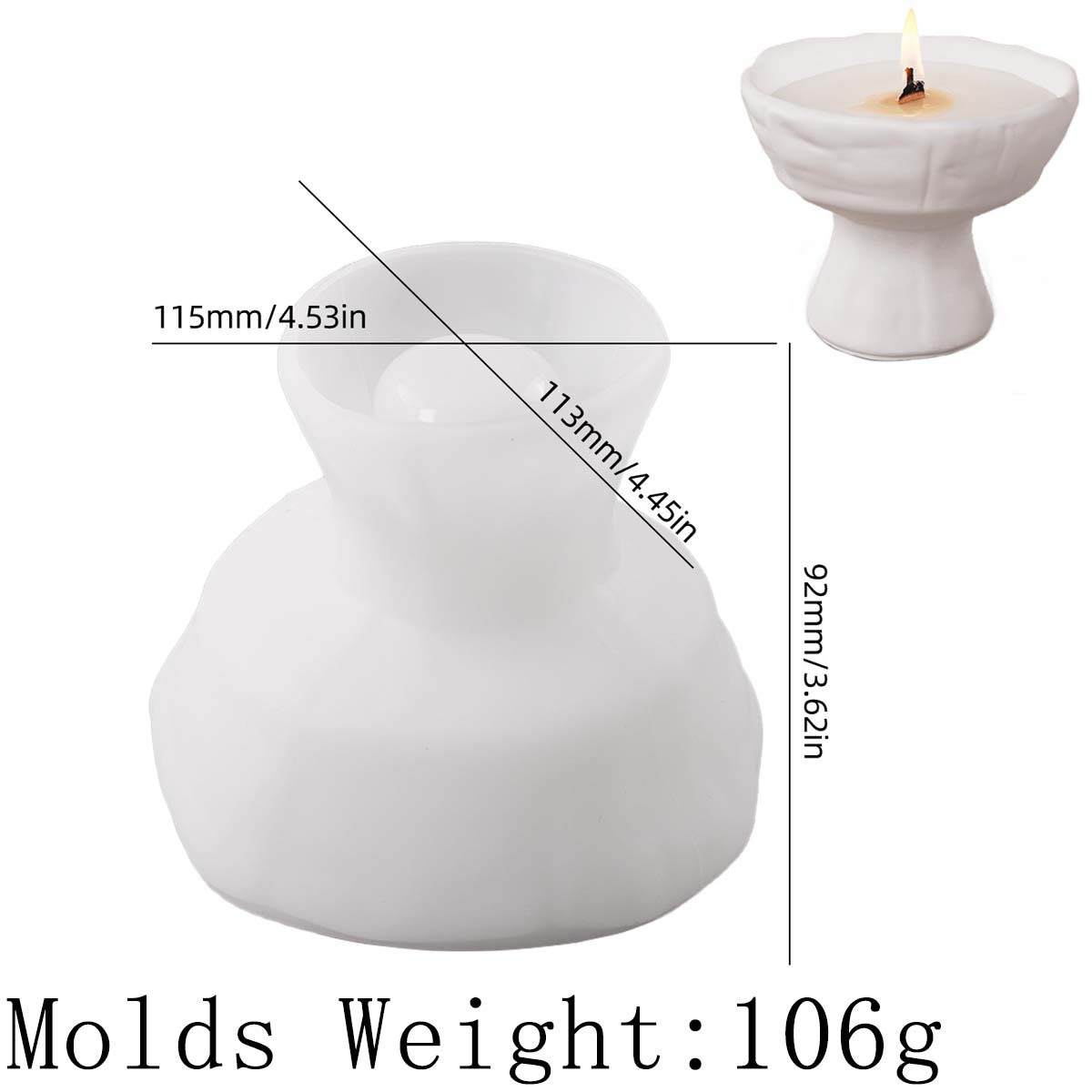 

High Footed Candle Cup Silicone Mold DIY Jewelry Storage Box Casting Molds Plaster Resin Flowerpot Craft Making Home Decor